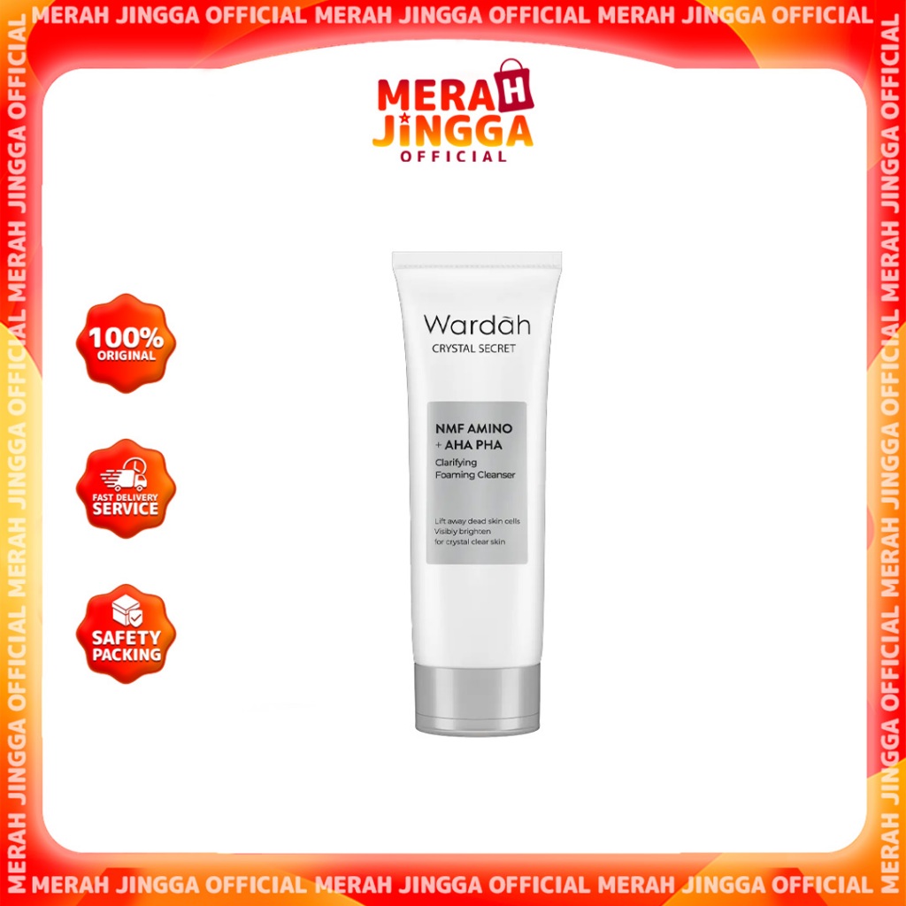 WARDAH Crystal Secret NMF Amino + AHA PHA Clarifying Foaming Cleanser 100 mL / Merah Jingga Official