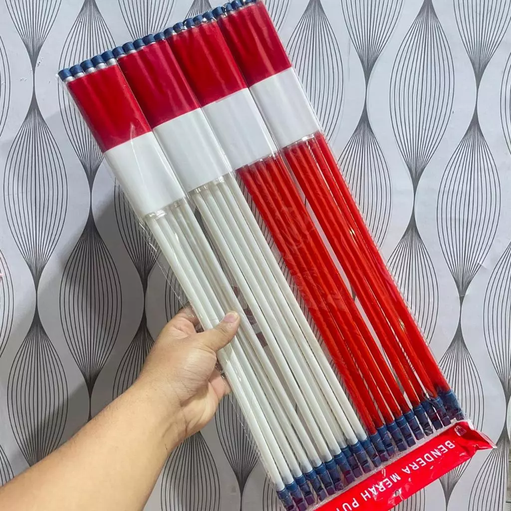 20pcs Bendera Merah Putih Plastik - Desain Elegan, Cocok untuk Acara Sekolah & Nasional - Gambar 2