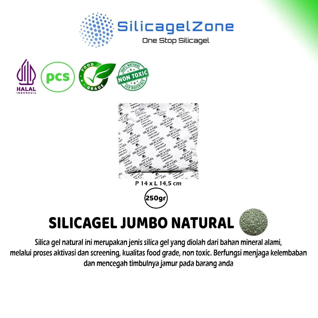Silica Gel JUMBO NATURAL (PER SACHET 250GR 500GR) HIGH QUALITY FOOD GRADE - Gambar 2