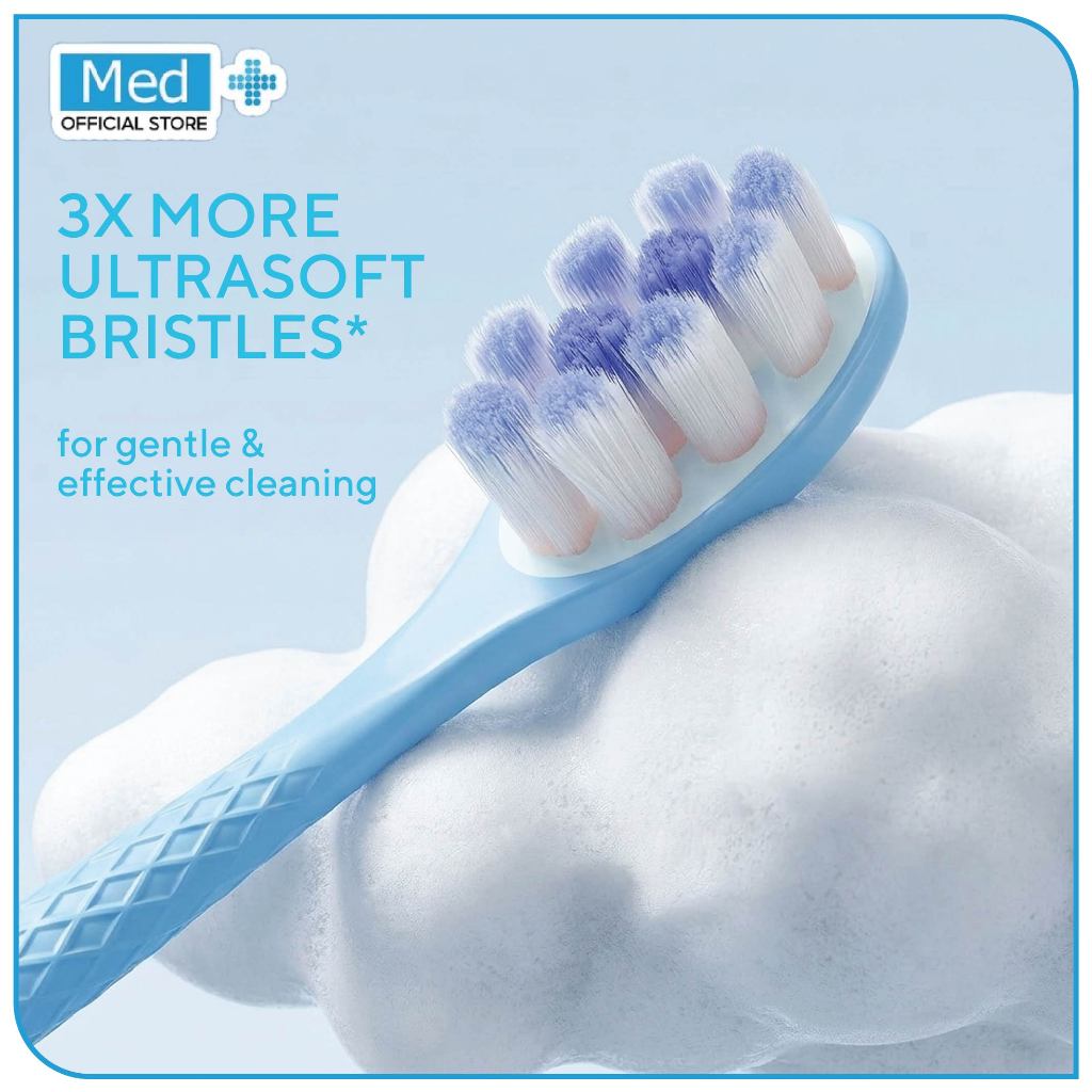 Med+ Sikat Gigi Ultra Clean Soft Toothbrush Bulu Halus 0.01mm - Ultra Soft untuk Gigi & Gusi Sensitif - Gambar 2