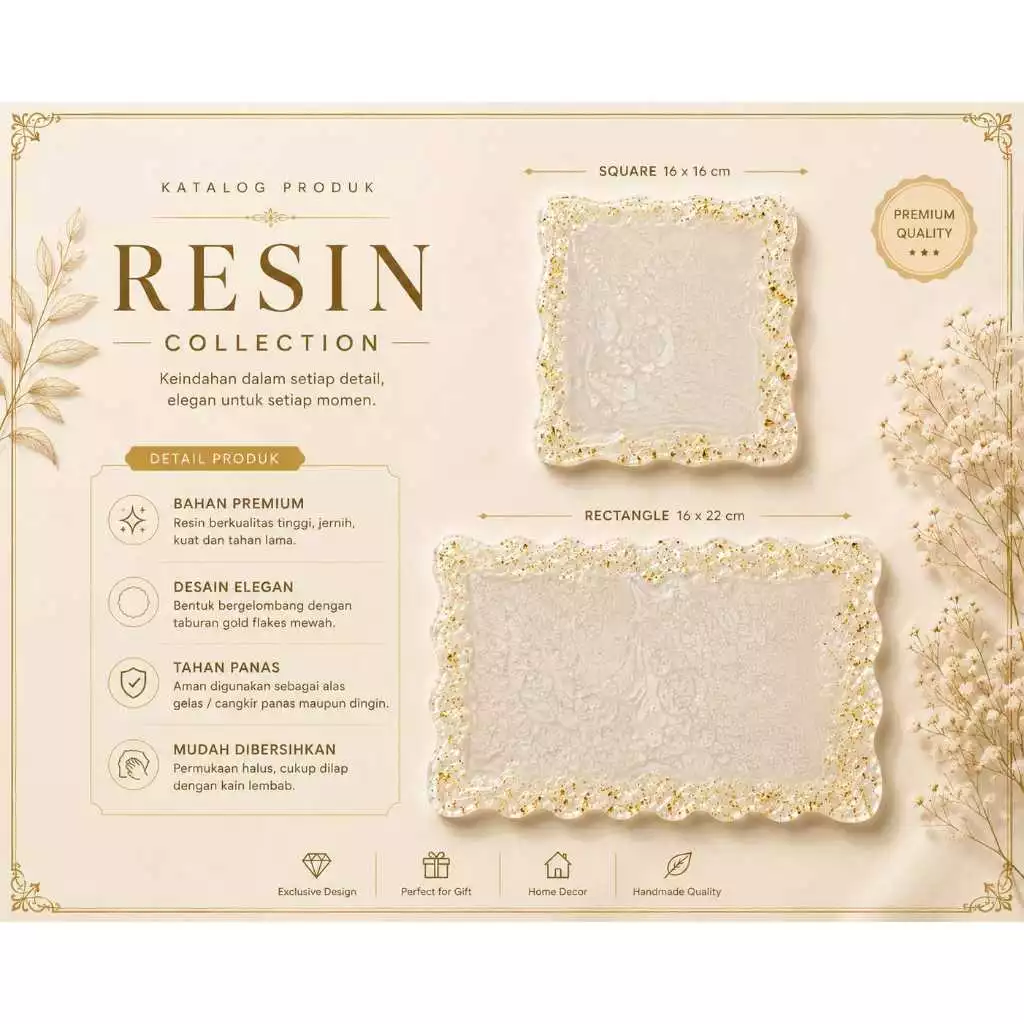 Coaster custom Resin Handmade tatakan gelas pallet nail art wedding souvenir