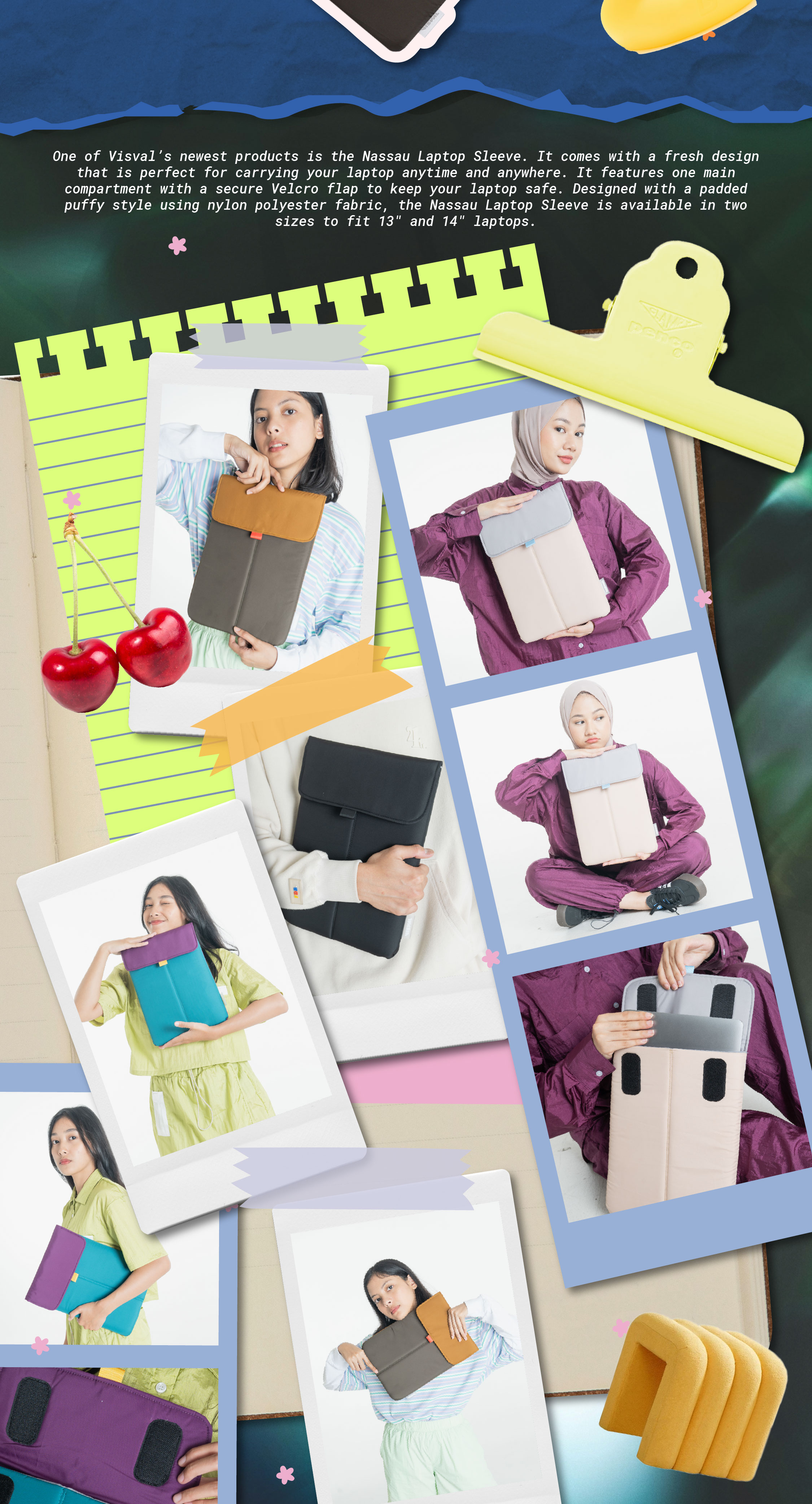 Nassau Lively Laptop Sleeve - Visval - Laptop Bag | Shopee Singapore