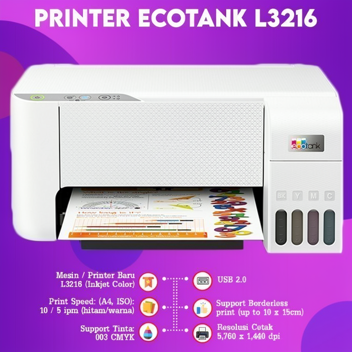 FixPrint Printer Epson EcoTank L3251 L3250 L3210 L3211 L3216 L121 / Print Scan Copy WiFi - Pengganti L3110 L3256 L1210 L1216 - Gambar 4