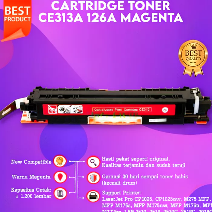 FixPrint Cartridge Toner Compatible Xantri 126A CE310A CE311A CE312A CE313A Kompatible Dengan HP Printer CP1025 M177fw 126A, 130A, Canon 329, Canon 729 - Gambar 3