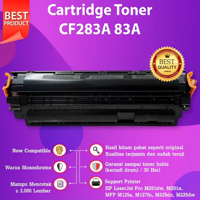 FixPrint Cartridge Toner Compatible Premium Xantri 83A CF283A 137 337 737 Kompatibel Dengan Printer HP M201n M125a M127fn M225dn M225dw - Gambar 3