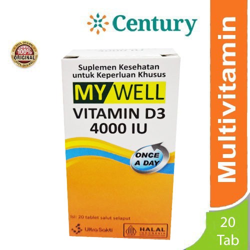 MyWell Vitamin D3 4000 IU 20 Tablet / Suplemen Kesehatan / VIitamin D3