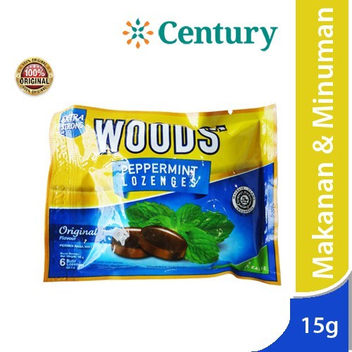 Woods' Papermint Lozenges 15gr / permen pelega tenggorokan / candy wood's woods / batuk
