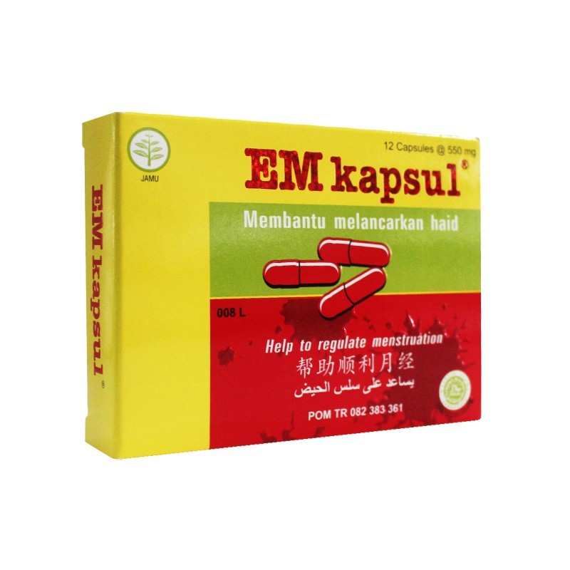 Em Kapsul 12 Kapsul / Nyeri Haid / Mentruasi / Haid / Herbal - Gambar 2