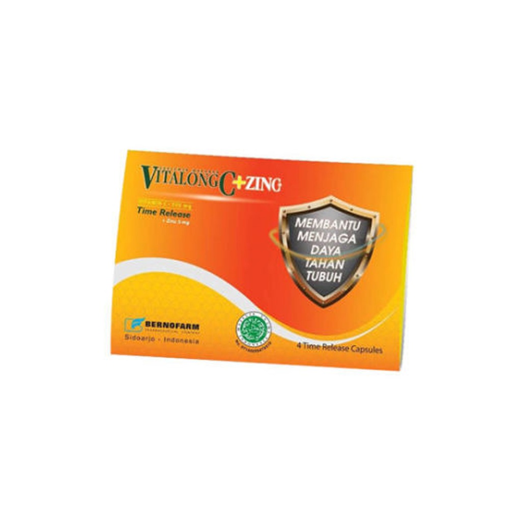 VITALONG C + ZINC VITAMIN C 500MG 1 STRIP 4 KAPSUL /MULTIVITAMIN / DAYA TAHAN TUBUH - Gambar 3