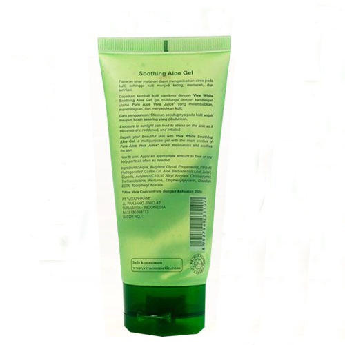 Viva White Soothing Aloe Gel 80 gr / Aloe Vera / Pelembab Wajah - Gambar 3
