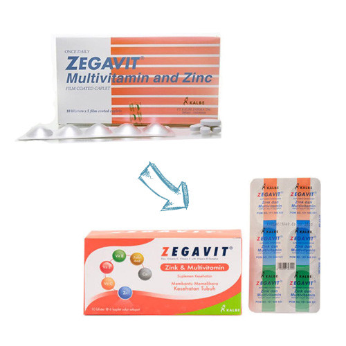Zegavit zinc & multivitamin Strip isi 6 Tablet / Multivitamin / Kesehatan Tubuh - Gambar 2