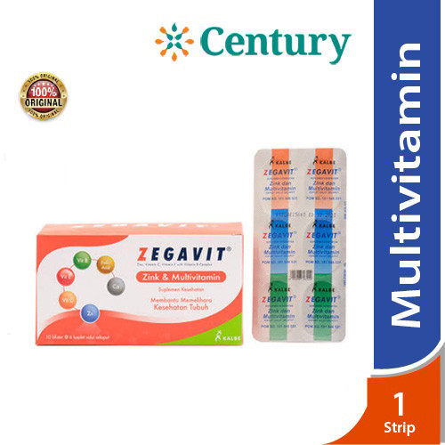 Zegavit zinc & multivitamin Strip isi 6 Tablet / Multivitamin / Kesehatan Tubuh