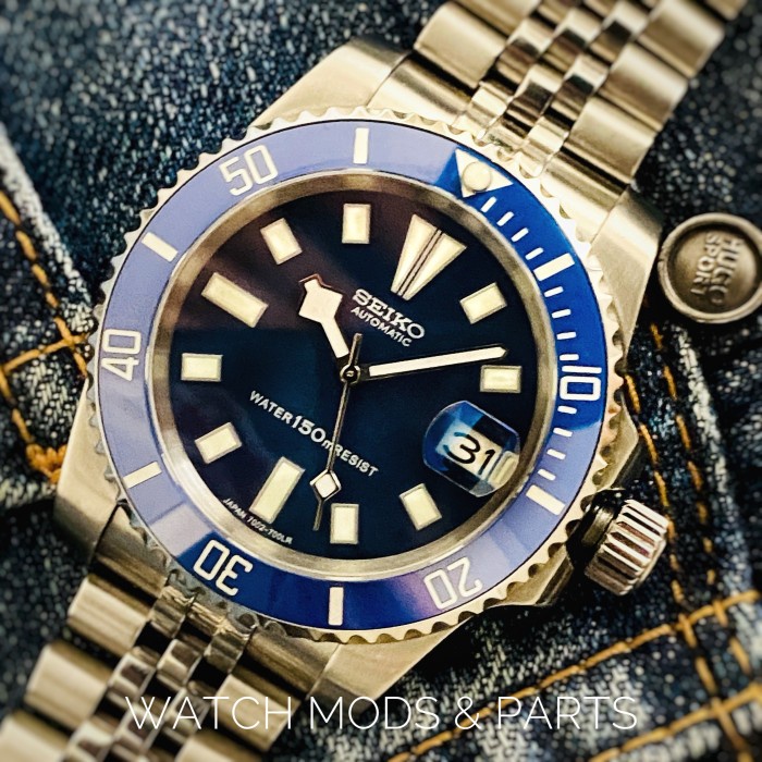WMNP Seiko Mod homage Pelagos Blue movement WMNP Seiko 4R35B Japan 40mm ...
