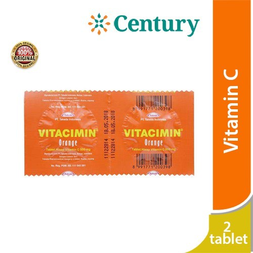 Vitacimin Orange Strip Isi 2 Tab / Vitamin / Vitamin C / Suplemen / Daya Tahan Tubuh
