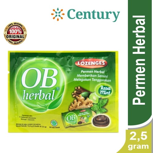 OB HERBAL LOZENGES MINT 2.5GR / PERMEN IOBAT BATUK/ PERMEN TENGGOROKAN