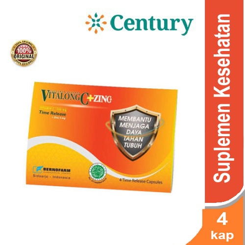 VITALONG C + ZINC VITAMIN C 500MG 1 STRIP 4 KAPSUL /MULTIVITAMIN / DAYA TAHAN TUBUH