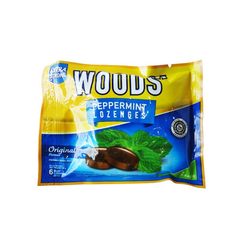 Woods' Papermint Lozenges 15gr / permen pelega tenggorokan / candy wood's woods / batuk - Gambar 2