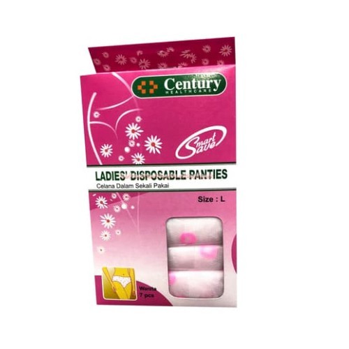 Century Ladies Disposable Panties ukuran L Isi 7 pcs / Celana Dalam kertas Sekali Pakai / Traveling - Gambar 2