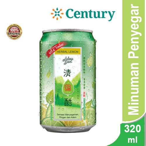 Adem Sari Herbal Lemon Can 320 ML / Minuman Penyegar / Panas Dalam