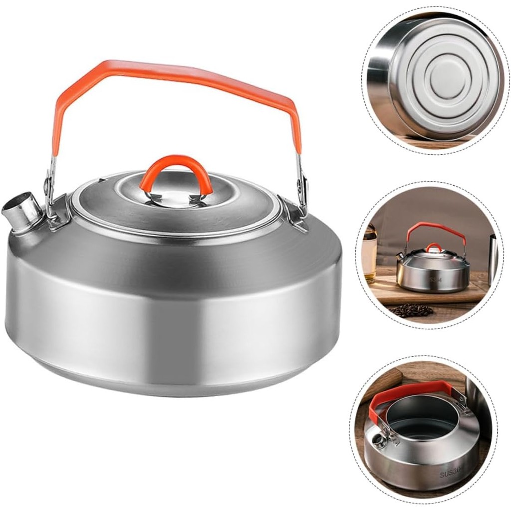 TaffSPORT Teko Camping Outdoor Teapot Kettle Stainless Steel - HWSH1.5 Warna Silver Dimensi 1L - Gambar 3