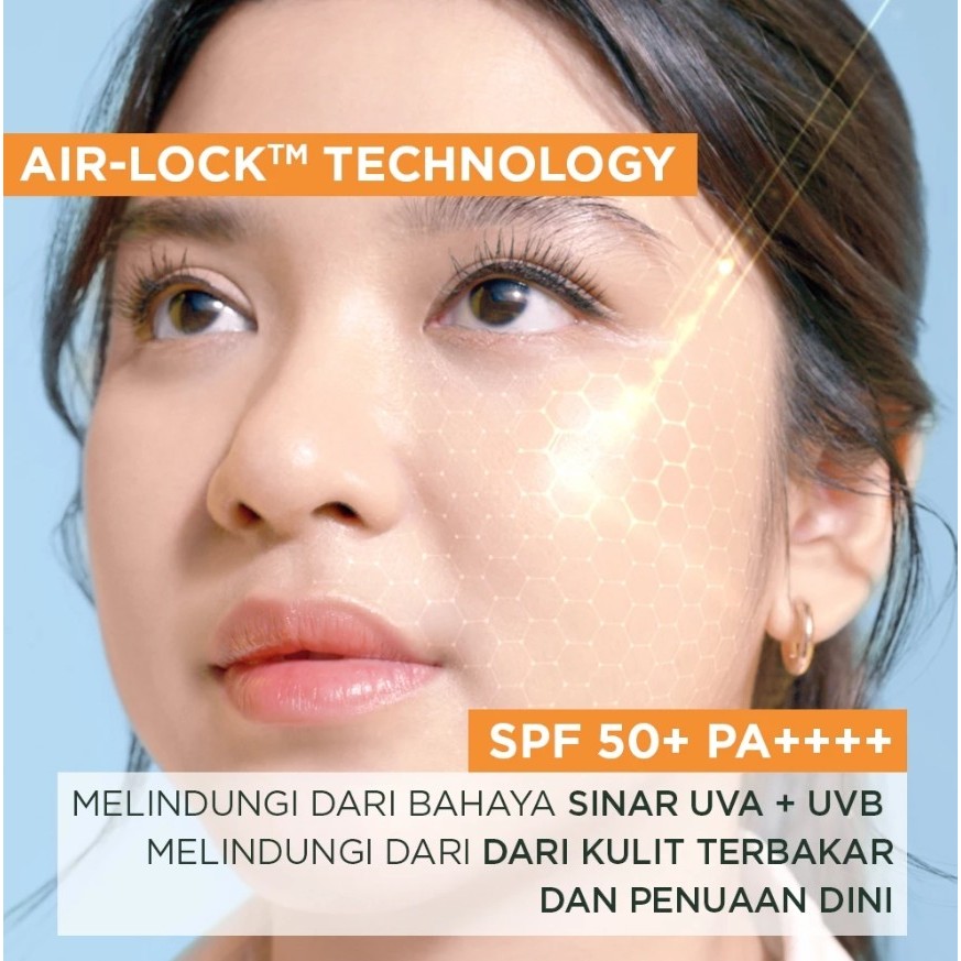 GARNIER Super UV Serum Sunscreen ALL VARIANT SPF 50+ PA++++ Vitamin C Skincare - 30ml Sunblock Mencerahkan Wajah sunscreen spf 50 pa ++++ Tabir Surya Sunscreen Spray - Gambar 3