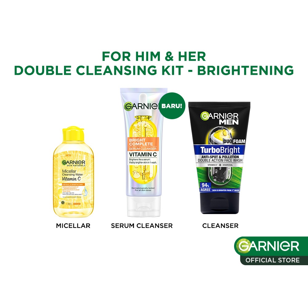 GARNIER MEN Paket Skincare Pria Lengkap Isi 2pcs 3pcs Men Face Care - Micellar Water Face Wash Serum Cleanser Moisturizer Gel Sunscreen - Gambar 4