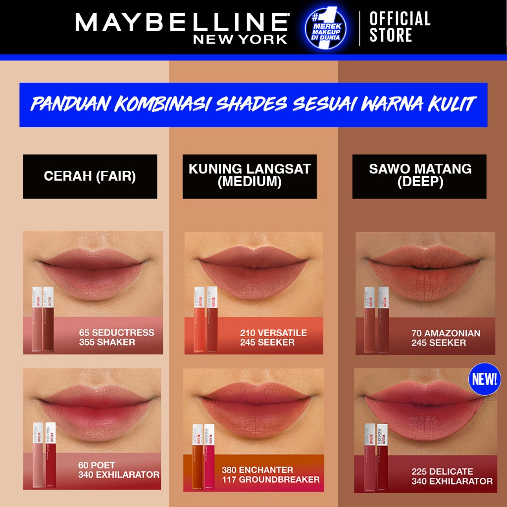 MAYBELLINE OFFICIAL Paket Hemat Superstay Matte Ink 2 pcs Ombre Set Lipstick - Long Lasting - Gambar 3