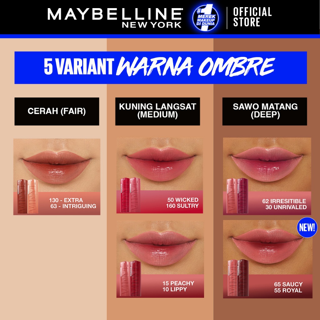MAYBELLINE OFFICIAL Paket Hemat Superstay Vinyl Ink 2 pcs Ombre Set Lipstick Long Lasting - Gambar 3