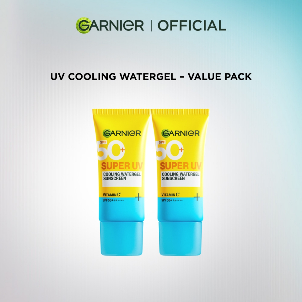 GARNIER Paket Skincare Set 2pc 3pc 5pc / Paket Hemat Super UV Cooling Watergel Sunscreen, Serum Wash Cleanser Moisturizer Gel Super UV Sunscreen SPF - Gambar 3