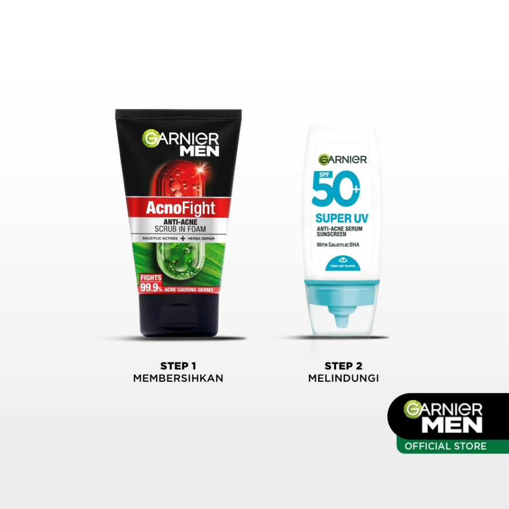 [PAKET HEMAT ISI 2] GARNIER Men Value Skincare Set / Face Wash + Sunscreen SPF 50 PA ++++ / Moisturizer Serum Brightening Sabun Cuci Muka Pria Facial Wash Foam - Gambar 3