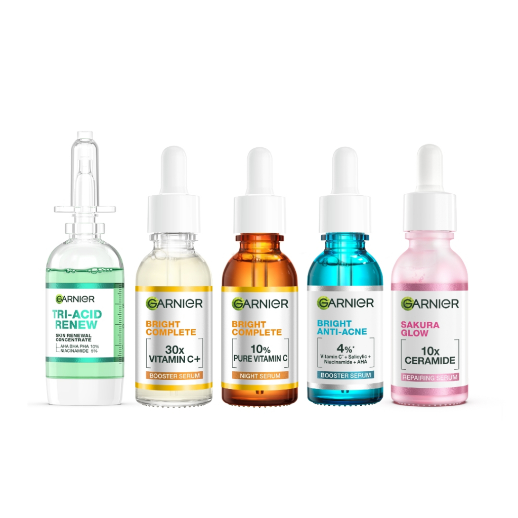 GARNIER Serum SEMUA VARIAN Serum Vitamin C Skincare Serum Mencerahkan Wajah Vitamin C Ceramide Skin Barrier Salycilic Acid Night Peeling Serum 15ml 30ml 50ml Cocok untuk semua jenis kulit Serum Pagi & Malam - Gambar 2