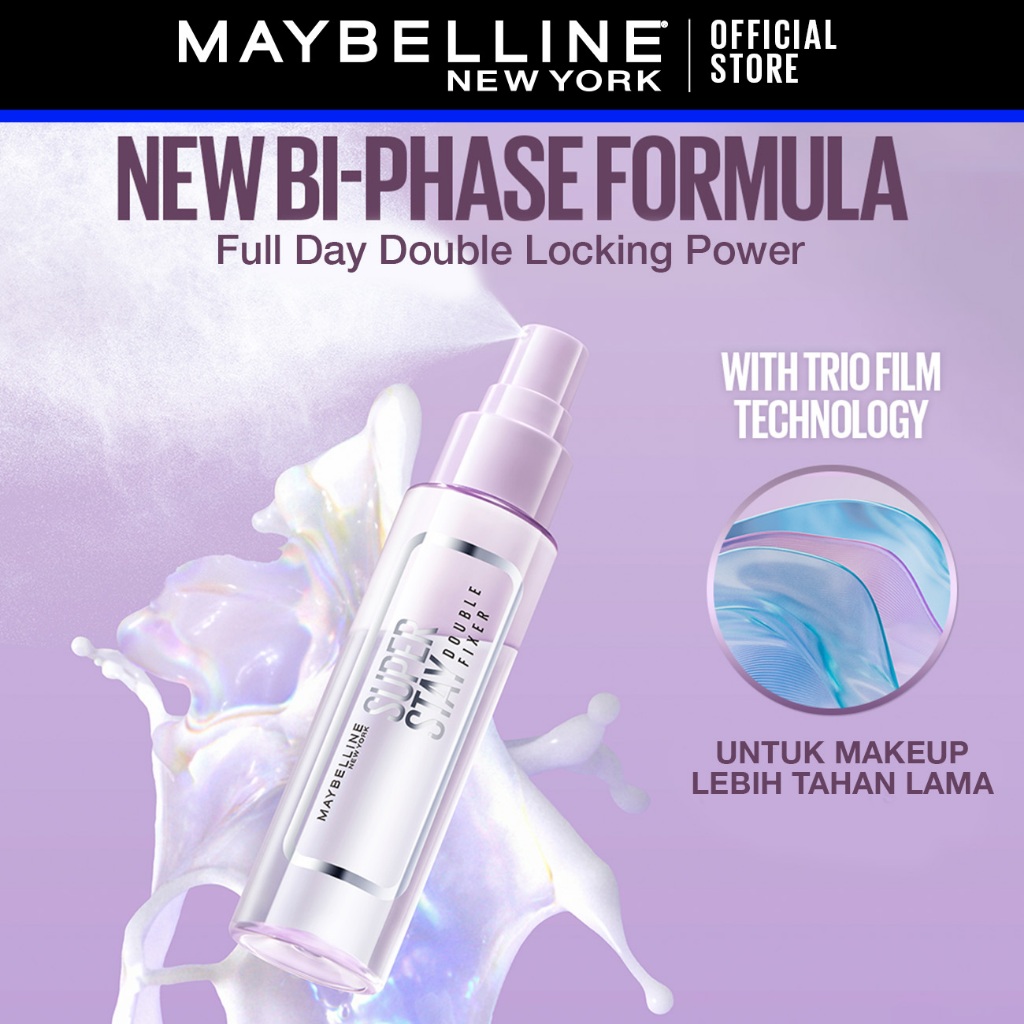 MAYBELLINE OFFICIAL Superstay Unbreakable Set - Superstay Setting Spray, Flex Powder Foundation, Lumi Matte Foundation Shade 111 Transferproof Ringan Tahan Air Waterproof - Gambar 4