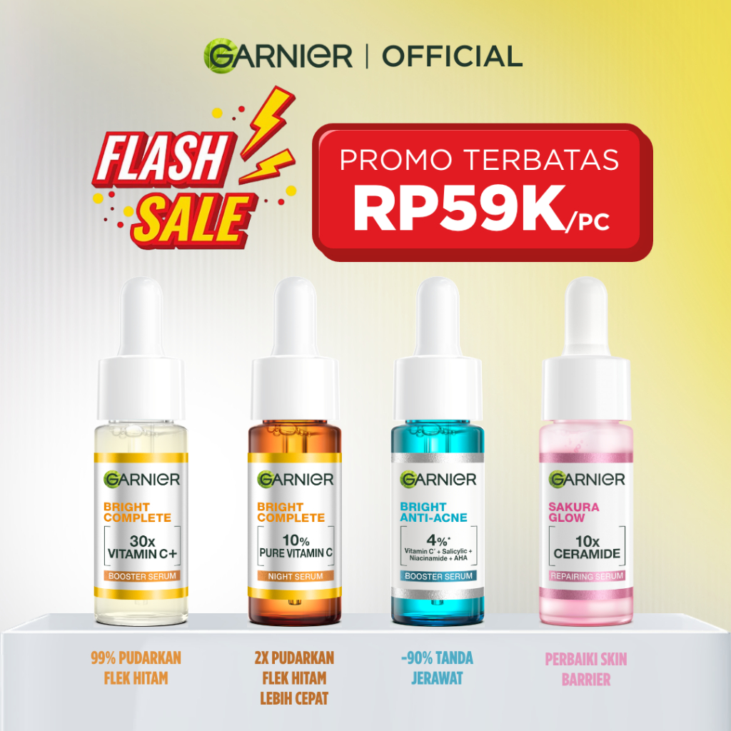 GARNIER Serum SEMUA VARIAN Serum Vitamin C Skincare Serum Mencerahkan Wajah Vitamin C Ceramide Skin Barrier Salycilic Acid Night Peeling Serum 15ml 30ml 50ml Cocok untuk semua jenis kulit Serum Pagi & Malam - Gambar 4