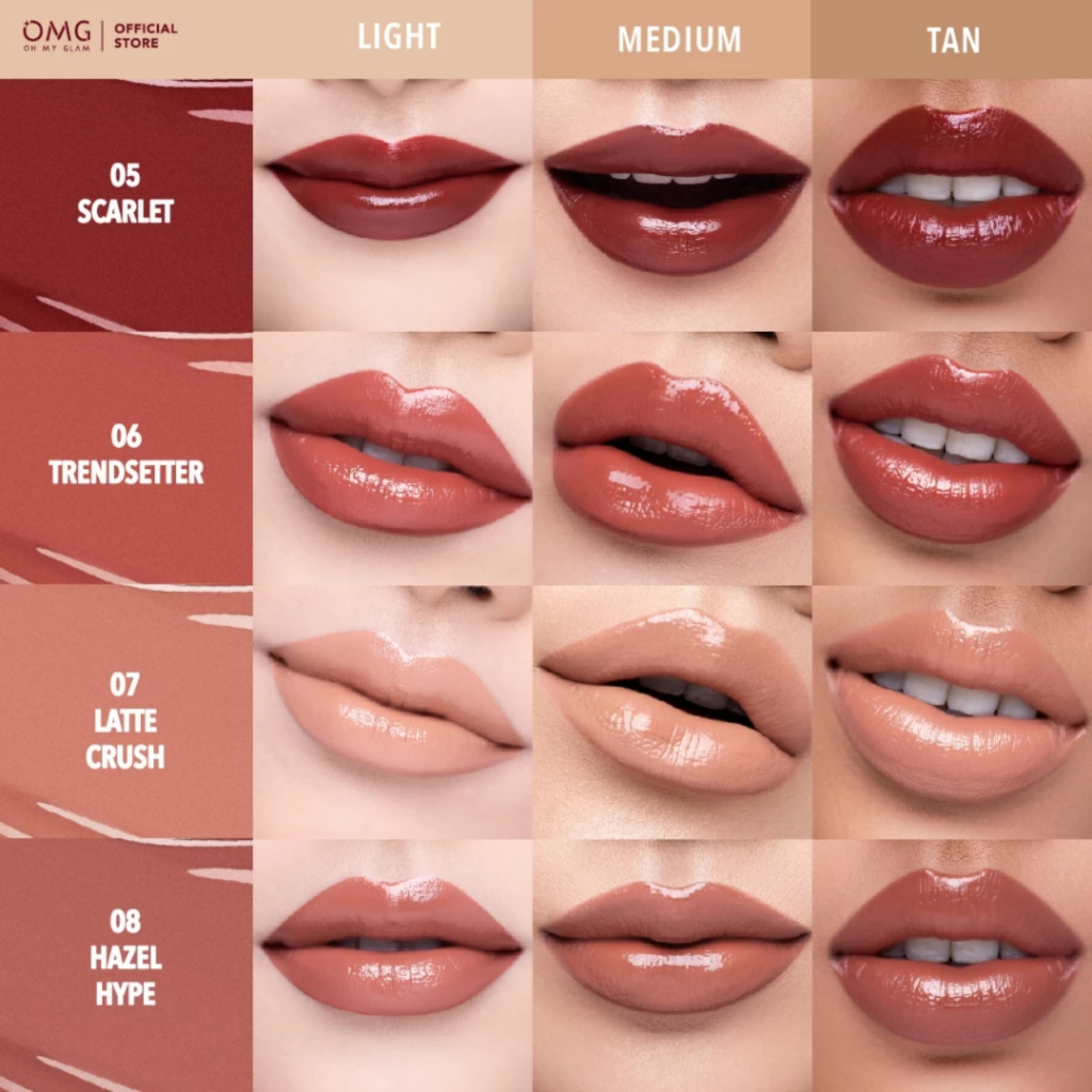 [Bundle Ombre] OMG OH MY GLAM Paket Ombre 2 Shade Lip Vinyl 2.5 g - Merah Jingga Official - Gambar 4