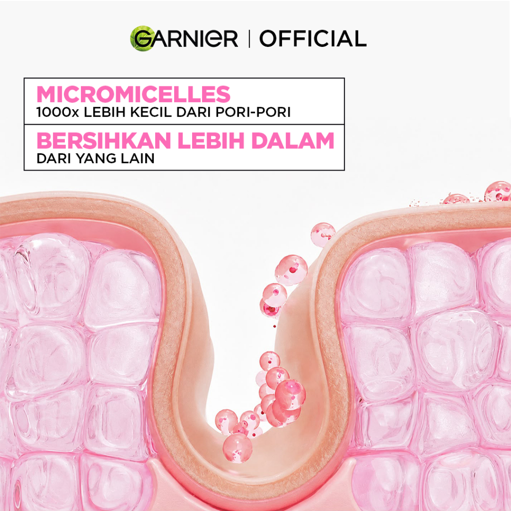 GARNIER Micellar Water SEMUA VARIAN 400ml Skincare Cleansing Oil - Pembersih Wajah & Make up Membersih dalam sekali swipe Suitable for All Skin Brightening Clear Skin Micellar Cleansing Water - Gambar 3