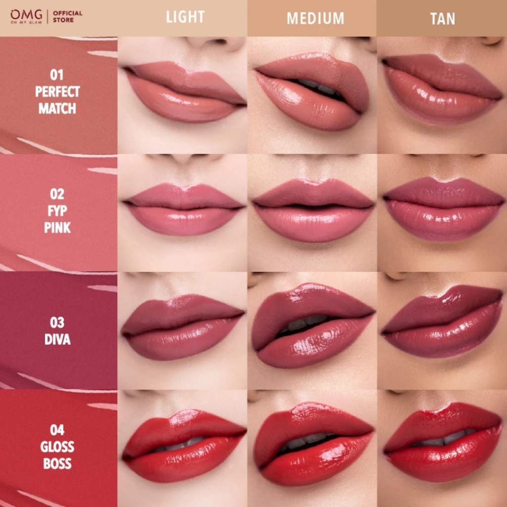 [Bundle Ombre] OMG OH MY GLAM Paket Ombre 2 Shade Lip Vinyl 2.5 g - Merah Jingga Official - Gambar 3