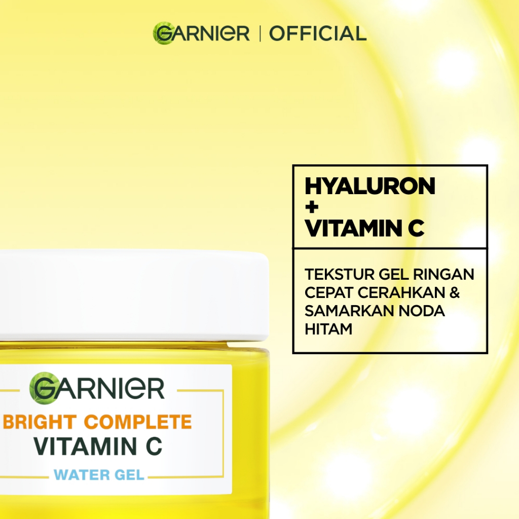 [PAKET HEMAT ISI 2] GARNIER Bright Complete Vitamin C Ceramide Barrier Moisturizer Gel 50ml - Water Gel Skincare Pelembab Ringan untuk mencerahkan tone up pelembab wajah cream pemutih wajah glowing cepat - Gambar 4