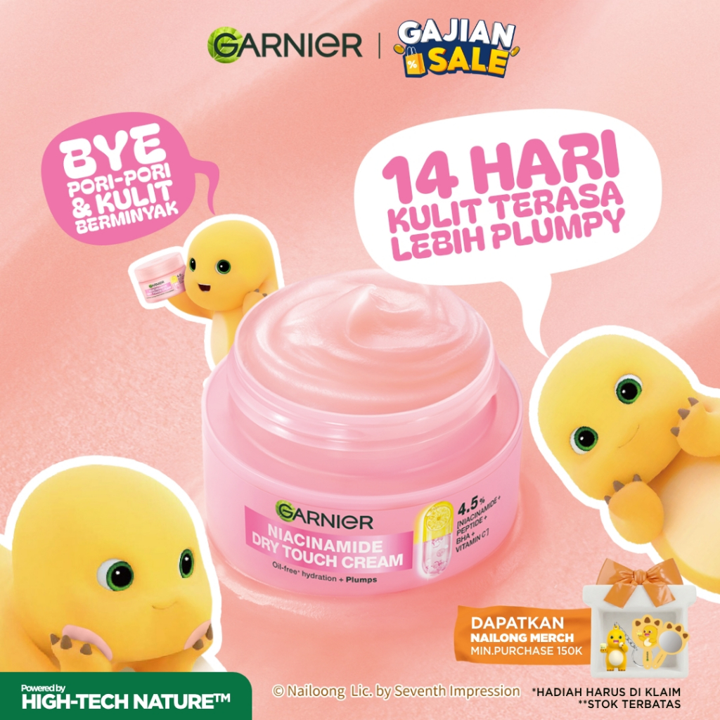 [BELI 5 LEBIH HEMAT] Garnier Cream Moisturizer Mochi Dry Touch Cream 4.5% Vitamin C / Niacinamide 30ml Single/Twinpack/Multipacks / Moisturizer Pelembab Wajah Skin Barrier Soothing Balm Kulit Kering