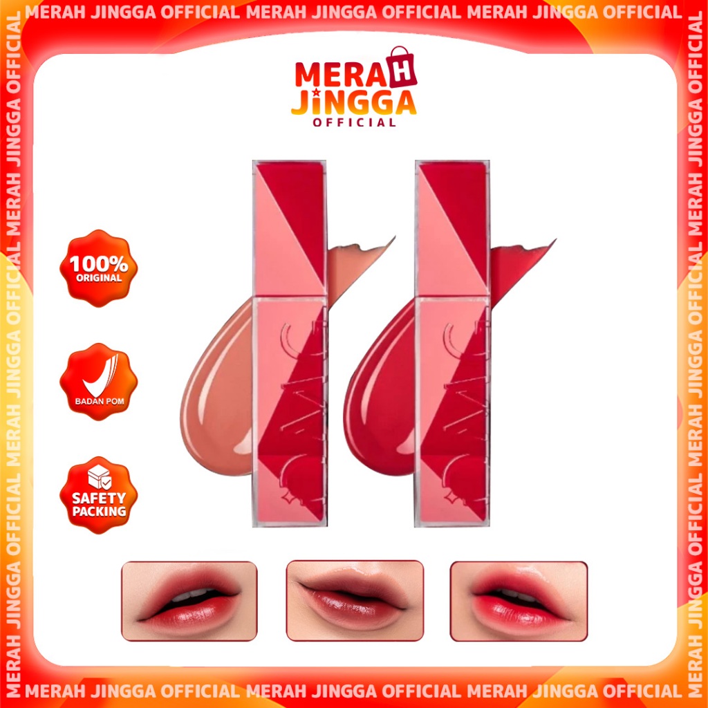 [Bundle Ombre] OMG OH MY GLAM Paket Ombre 2 Shade Lip Vinyl 2.5 g - Merah Jingga Official
