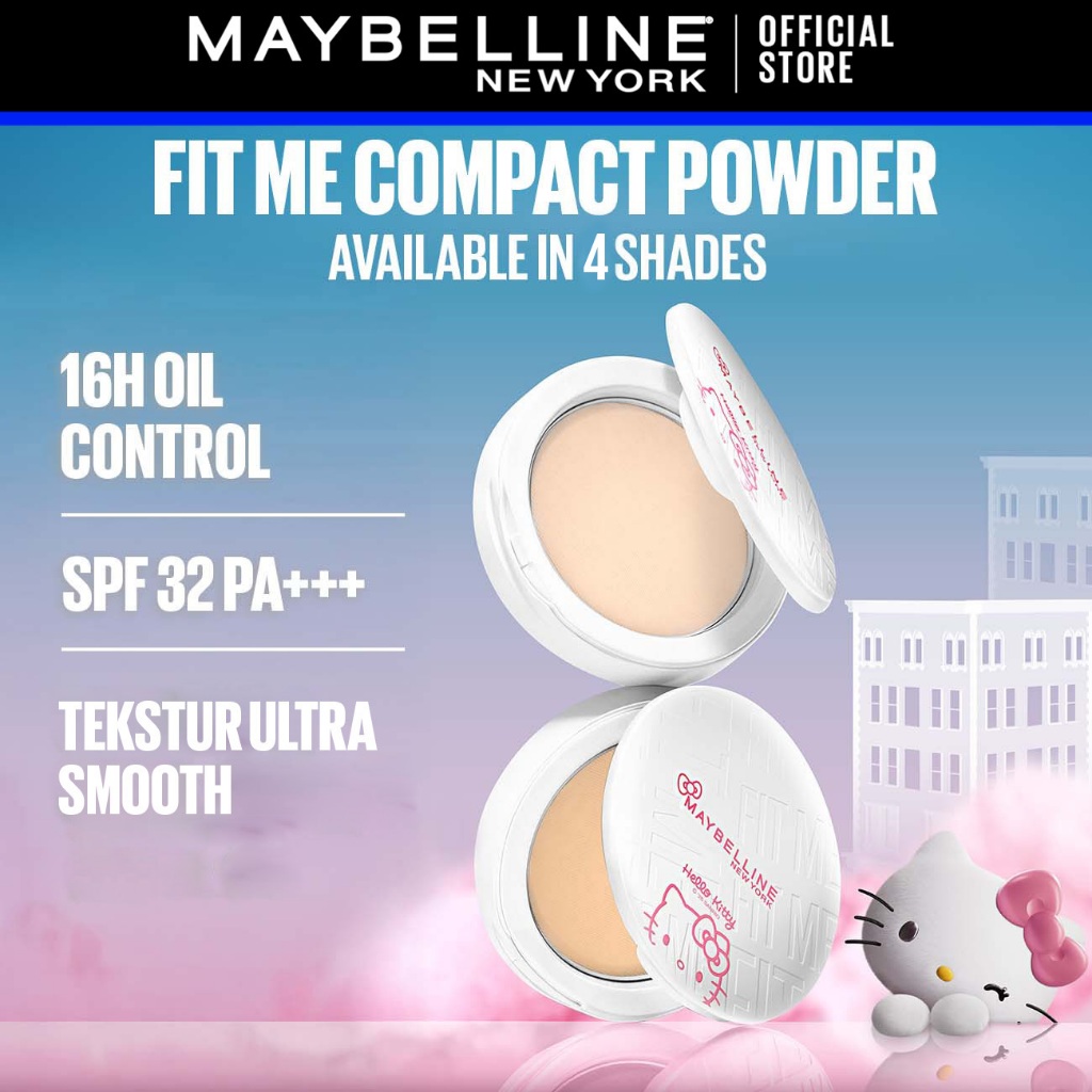 [LIMITED EDITION] MAYBELLINE OFFICIAL Hello Kitty Edition – Superstay Vinyl Ink, Compact Powder, Hypercurl Lipstick Liptint Maskara Bedak Padat Transferproof Waterproof - Gambar 4