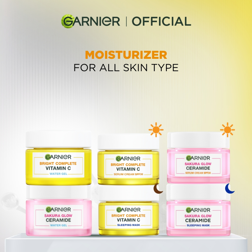 GARNIER Barrier Moisturizer Tone Up Cream ALL VARIANT 50ml Pelembab wajah untuk Kulit Berjerawat Kering Sensitif Berminyak Vitamin C Ceramide Barrier Soothing Balm Kulit Iritasi Gel Hydrating Day Cream Glowing Skincare Krim Siang - Gambar 3