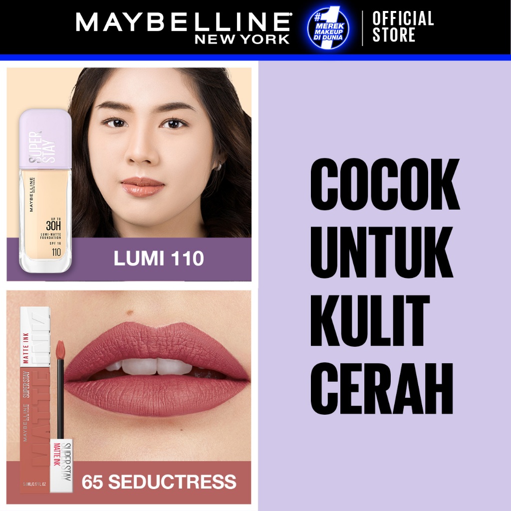 MAYBELLINE OFFICIAL Paket Transferproof Bundle Superstay Lumi Matte + Matte Ink - Gambar 2
