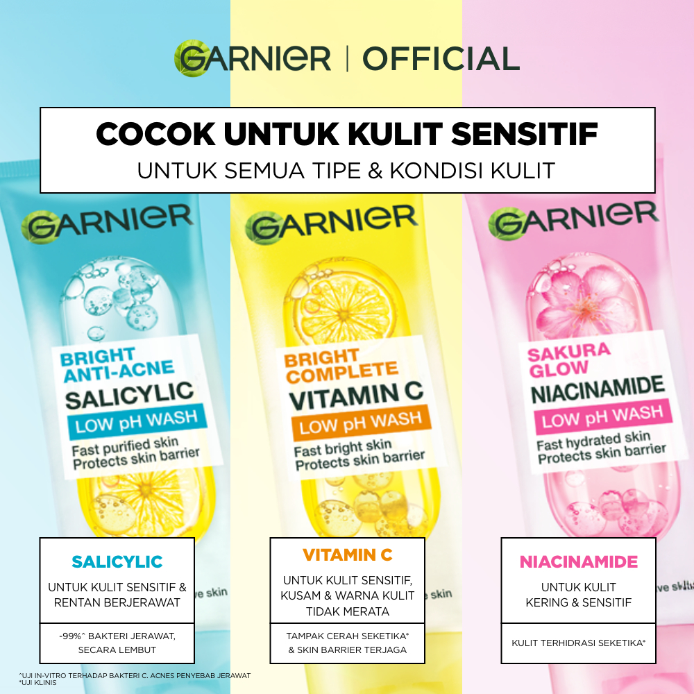 [BARU] Garnier Low pH Facial Wash Gentle Skin Cleanser 100ml 1pc/2pcs/3pcs/5pcs- Pembersih Wajah Low pH Lembut Face Wash Anti Jerawat Skincare Pembersih Wajah sabun cuci muka sabun muka glowing - Gambar 3