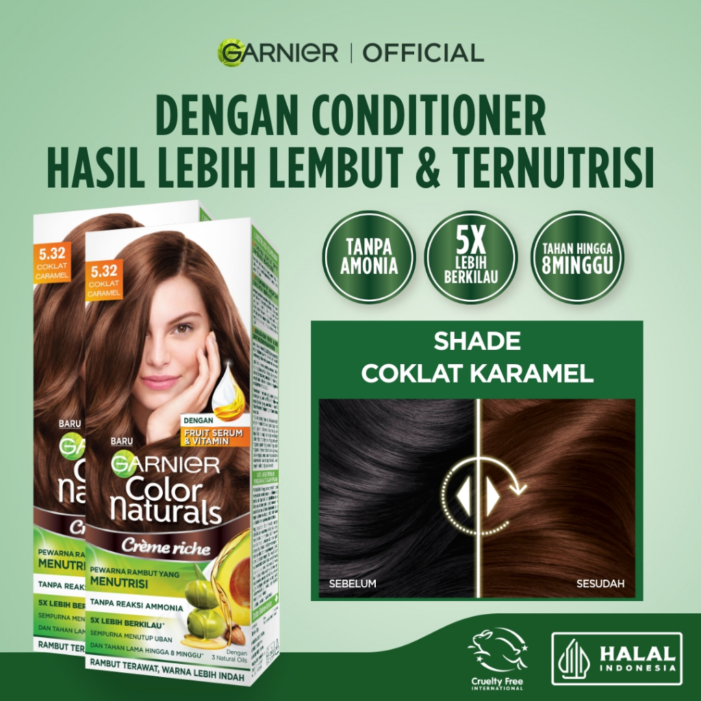 [SEMUA WARNA] GARNIER Hair Colour ISI 2 Big Kit 105ml Pewarna Rambut Permanen Cat Rambut Tanpa Amonia Color Naturals Ultra Color Ash Blonde Garnier Hair Color Pewarna Rambut Permanent Tutup Uban Hitam Alami Semir Rambut