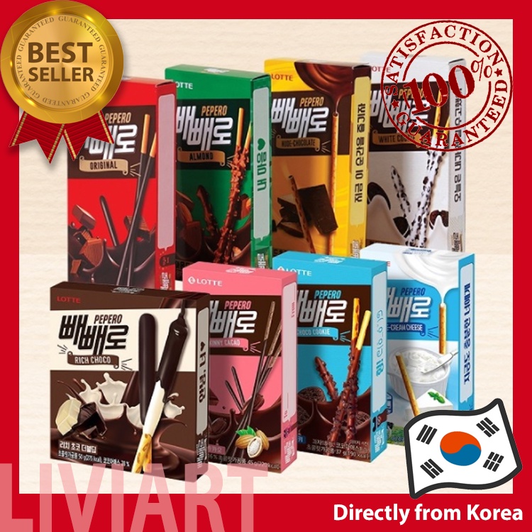 Lotte Pepero Korean Pocky Chocolate Stick Snack Original, Almond ...