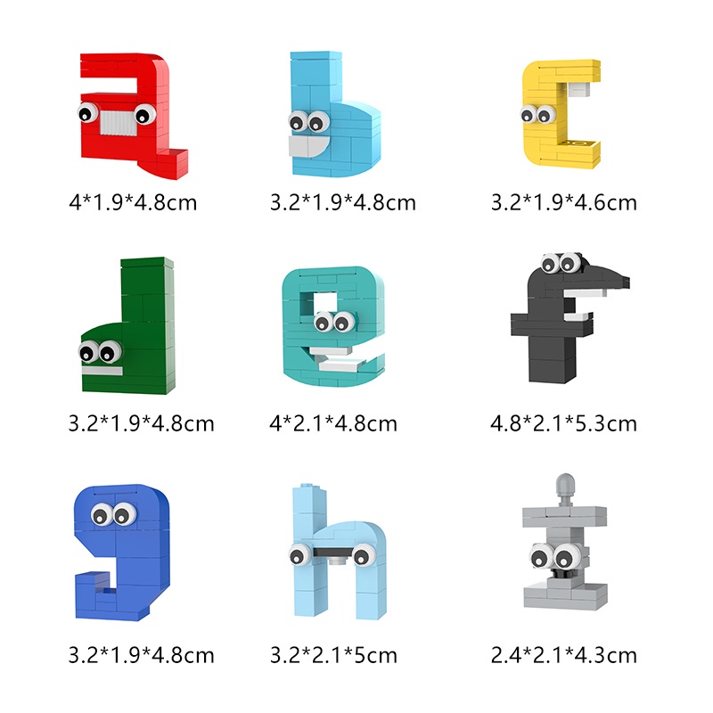 Buildmoc Alphabet Lore Number Lowercase a-z 26 lowercase English ...
