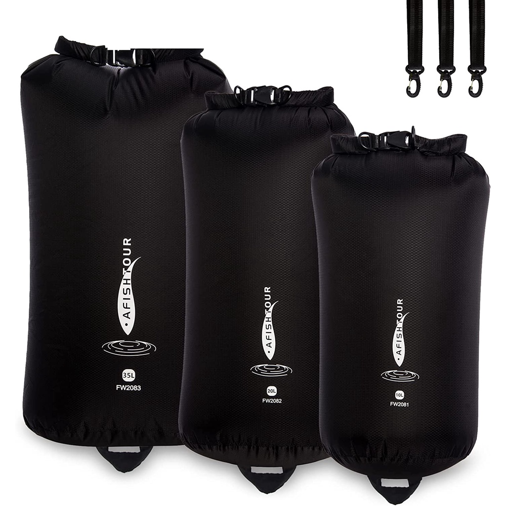 70D Waterproof Outdoor Dry Bags, 35L/20L/10L Lightweight Dry Sacks for