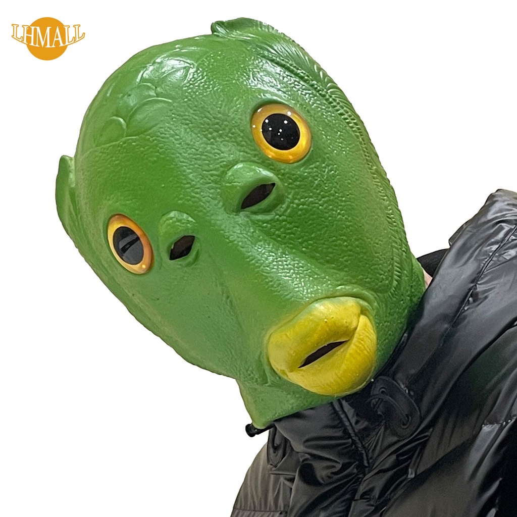 Funny Green Fish Mask Animal, Fish Head Masks Latex Headgear Cute ...