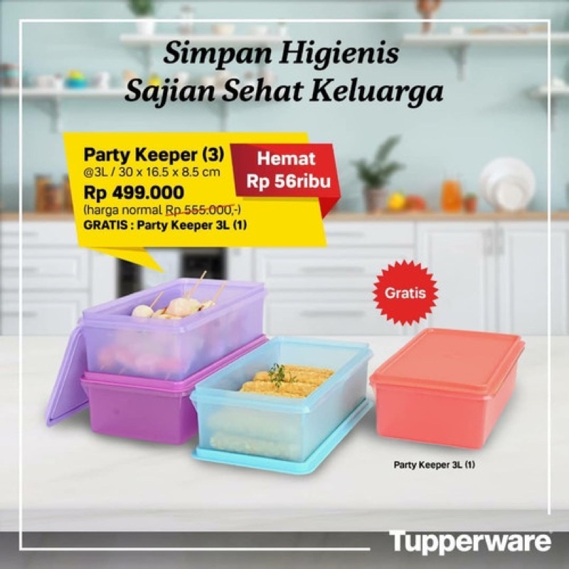 Tupperware Party Keeper 3L (4pcs) | Shopee Singapore