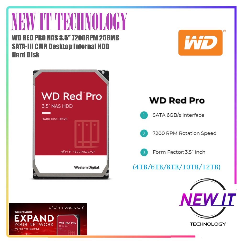  WD Red Plus 8TB NAS 3.5 Inch Internal Hard Drive - 7200 RPM  Class, SATA 6 Gb/s, CMR, 256MB Cache : Electronics